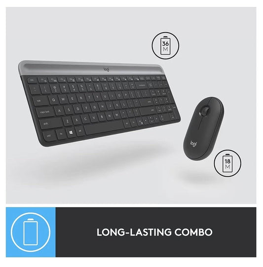 Logitech MK470 Slim Wireless Keyboard Mouse Combo, Quiet Keys